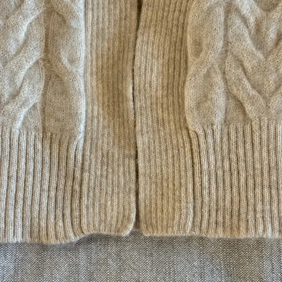 Garnet Hill Cashmere Cable Knit Open Cardigan - Picture 7 of 16
